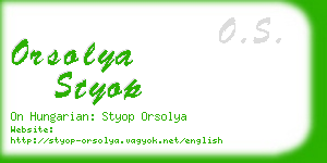 orsolya styop business card